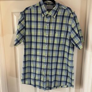 Izod Mens Button Down Shirt Relaxed Classics Short Sleeve sz. Large